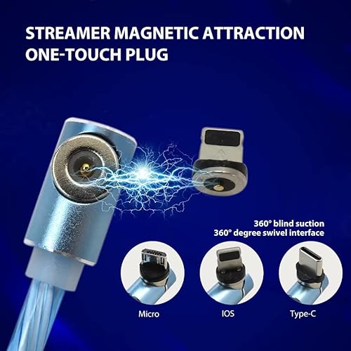 Miniatura 3 de Cable magnético de 90 grados, cable micro USB 3A, cargador rápido, cable de datos USB C para iPhone, Samsung teléfono celular, juego de cable de