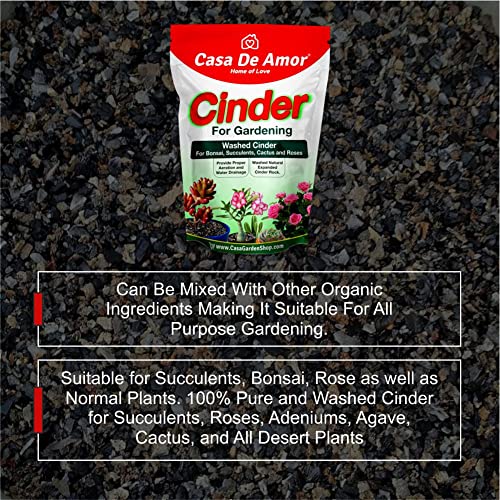 Image of Casa De Amor Cinder for Gardening, Washed, for Bonsai, Succulents, Cactus and Roses Soil Mix (Also Called Sinder) (900 gm)