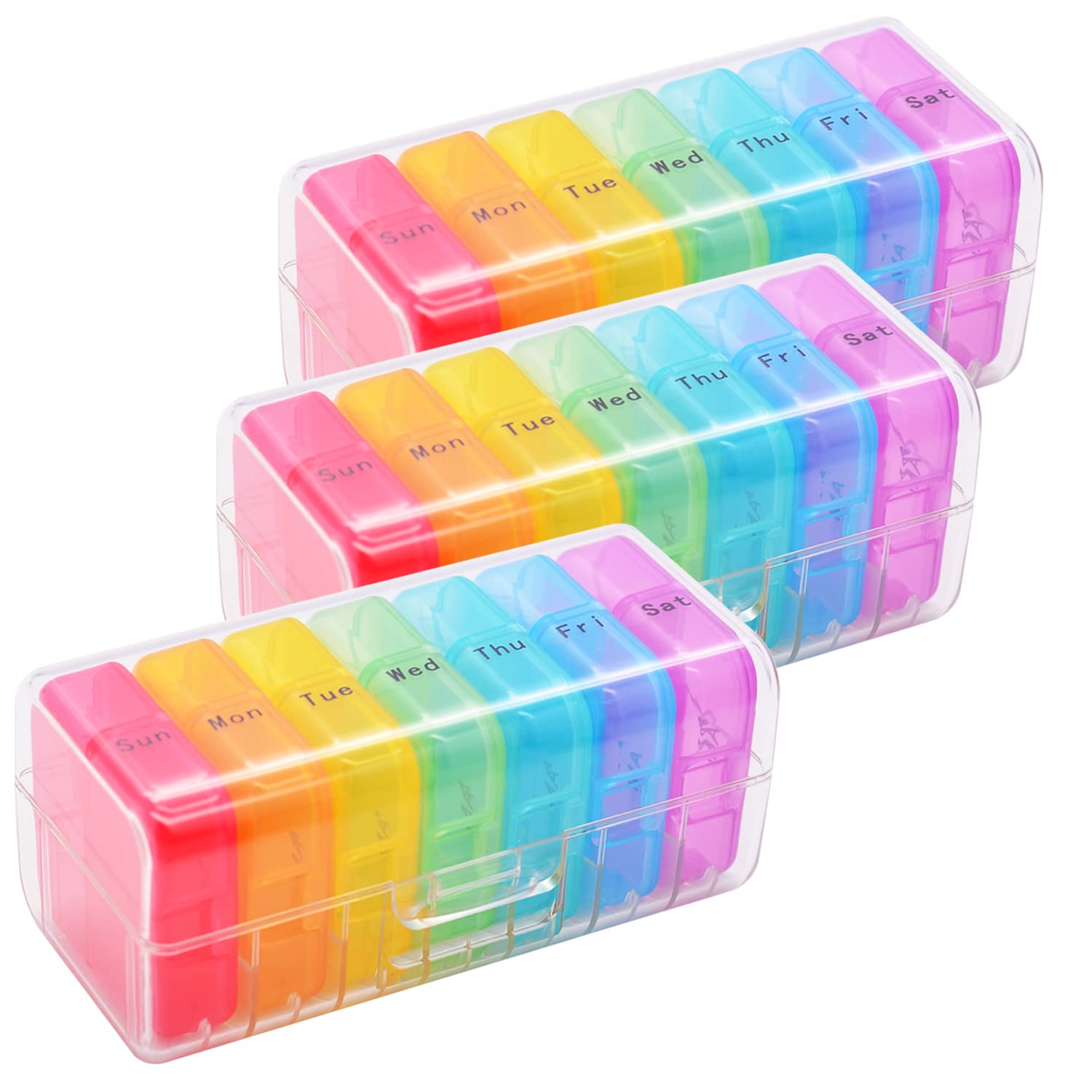 Greencycle Weekly 7 Day Pill Organizer 2 Times A Day Medicine Organizer Moisture-Proof Pill Cases Pill Box Design