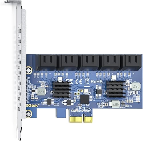 Miniatura 2 de Adaptador M.2 (llave M) a 6xSATA, con 6 cables SATA, SATA3.0, NO-Riad, para PC de sobremesa Soporte SSD y HDD
