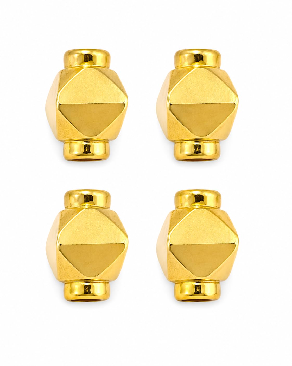 Gold Plated Faceted Spacer Beads for Jewelry Making | Premium Metal Beads | DIY Necklace, Mangalsutra & Bracelet Accessories (Pack of 4)-image-36