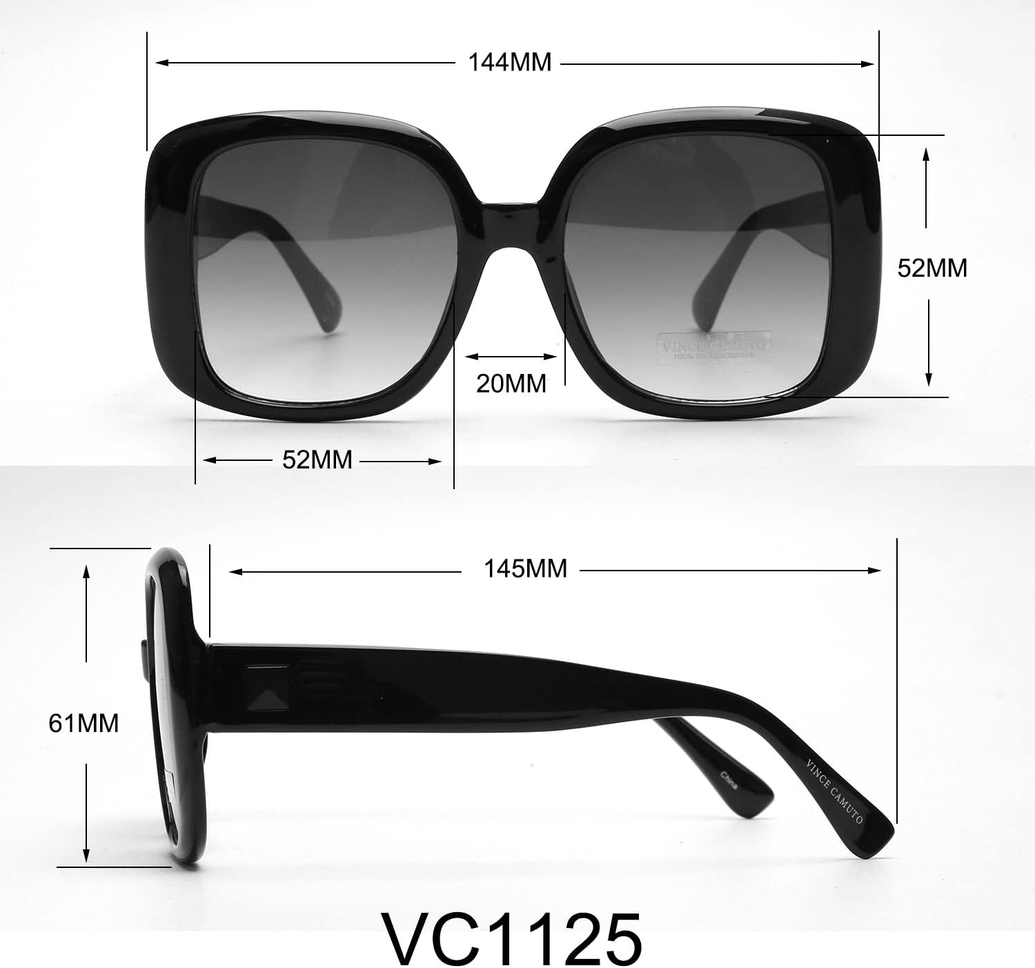 Vince Camuto womens Vc1125 Oversized 100% Uv400 Protective Square Sunglasses. Luxe Gifts for Her, 52 Mm Square Sunglasses