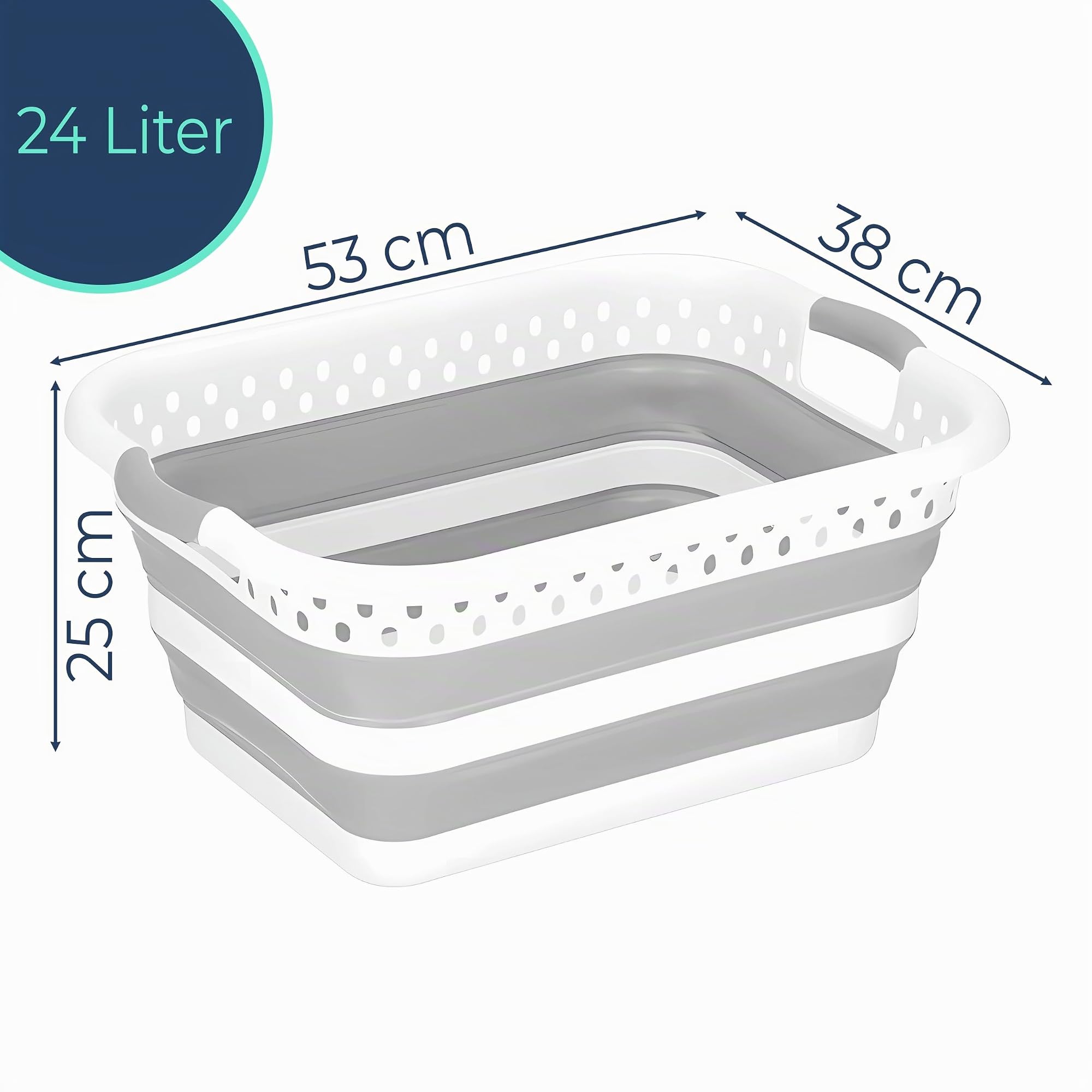 Platzsparende Wäschekörbe – 2er Set faltbare Wäschebox 24L & 36L, großer Wäschekorb klappbar, ideal für Haushalt & Camping, Laundry Basket faltbar für Kleidung & Wäschekorb groß