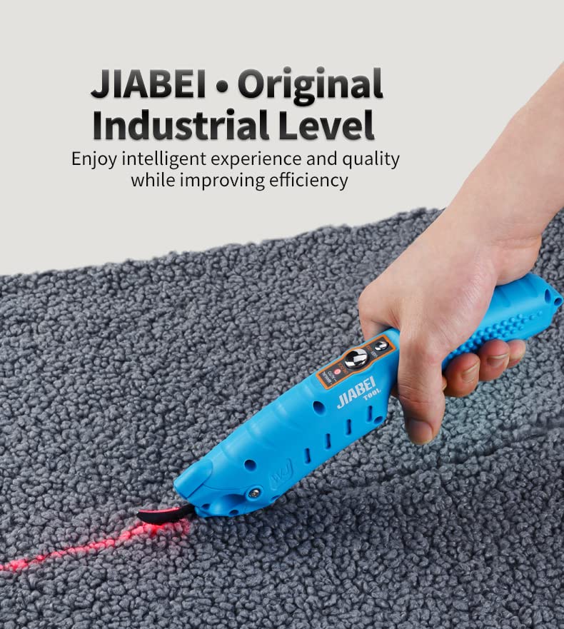 DIHAN JIABEI Advanced Cordless Electric Scissors with 2 Blades for Cutting Fabric/Leather/Carpet/Sponge/Paperboard Rechargeable Shears Cutter Laser lamp