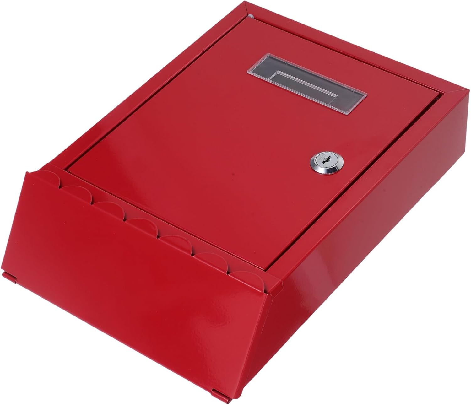 Wall Mounted Tinplate Mailbox with Lock and Key, Lockable Mail Box for Outdoor Home Use, Secure Wall Mount Collection Box for Letters and Donations