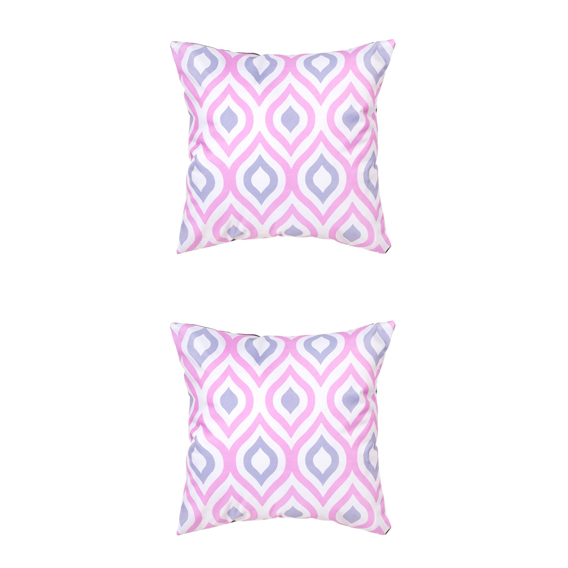 Gardenista Water Resistant Printed Outdoor Hollowfibre Filled Cushion | Vibrant Patterned Colourful Design | Durable Polyester Cushion | 45cm Decorative Garden Bench Cushions (Pink/Grey, 2)
