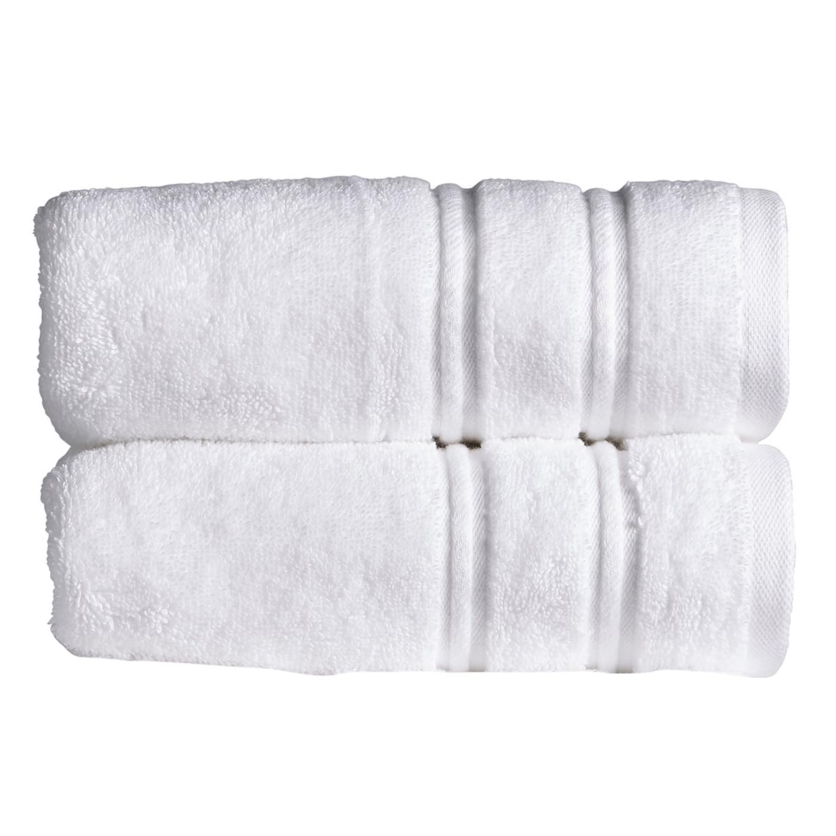 Christy White Antalya Hand Towels | Set Of | 100% Turkish Cotton | 600Gsm | Soft Plush Luxury Towel Set | 50Cm X 90Cm | Quick Dry | Size 2