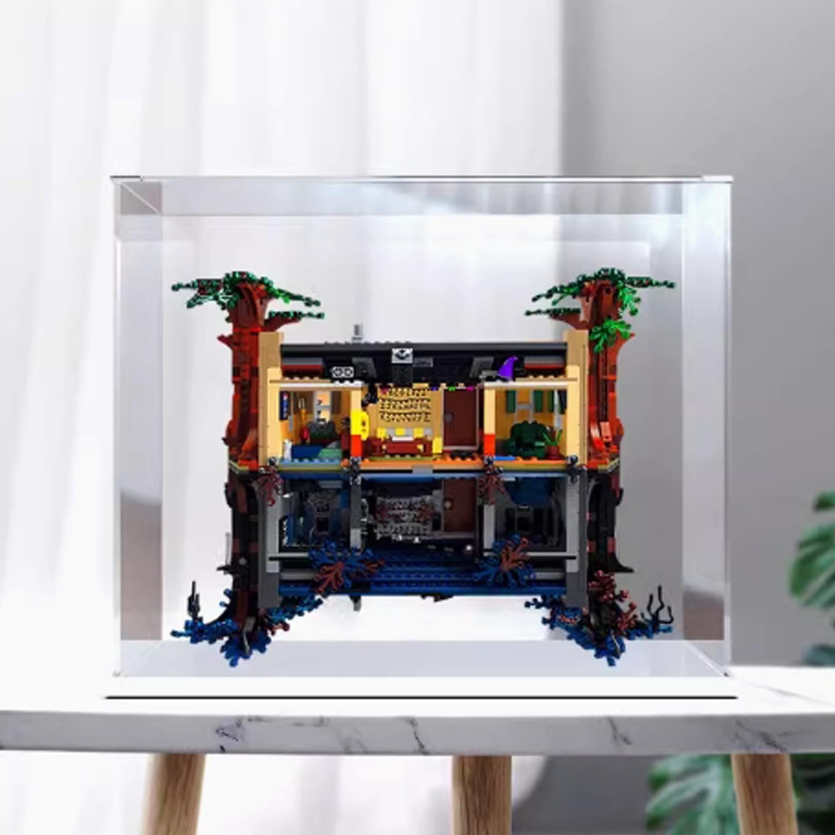Acrylic Display Case For Lego 75810 Treehouse Model, Dustproof Transparent Acrylic Display Case, Storage Box (Model Not Included) (White base)