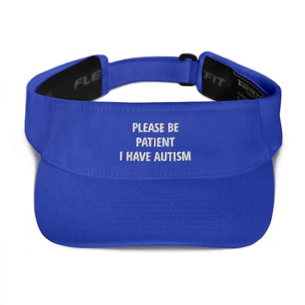 Autism Awareness Visor Hat Please Be Patient I Have Autism Embroidered Cap