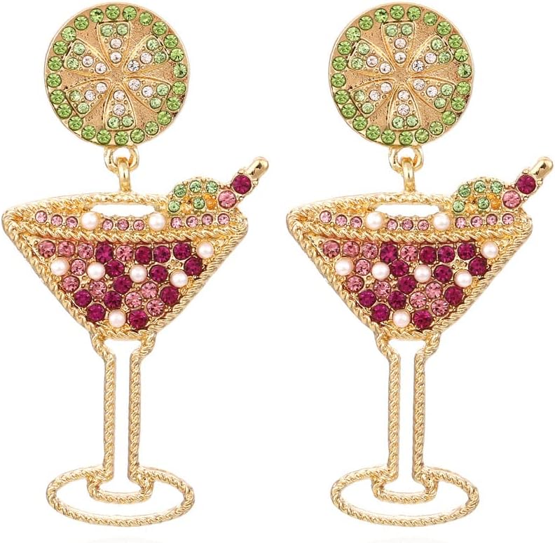 Retro Beaded Champagne Bottle Earrings for Women Guyana Ubuy
