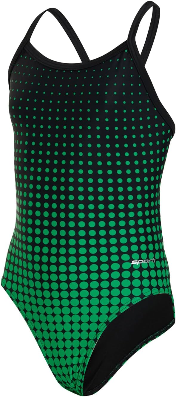 Sporti Thin Strap Athletic One Piece Swimsuit for Women - Printed Pattern Multi Color - Team Bathing Swimsuit for Competiton