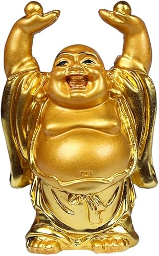 Vista 62 de BRABUD 1'' Red Resin Laughing Buddha Maitreya Figurines Collection Gift Home Office Desk Decor Flower Pot Statue Decoration Set of 6 Juego rojo