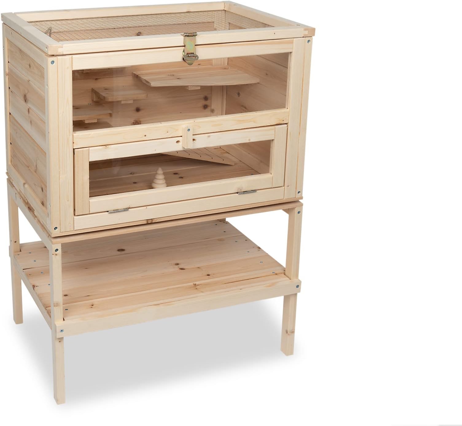 TIMBO Small animal hutch SAMSON made of wood, dimensions: 60x40x80 cm (L/W/H) - hamster cage