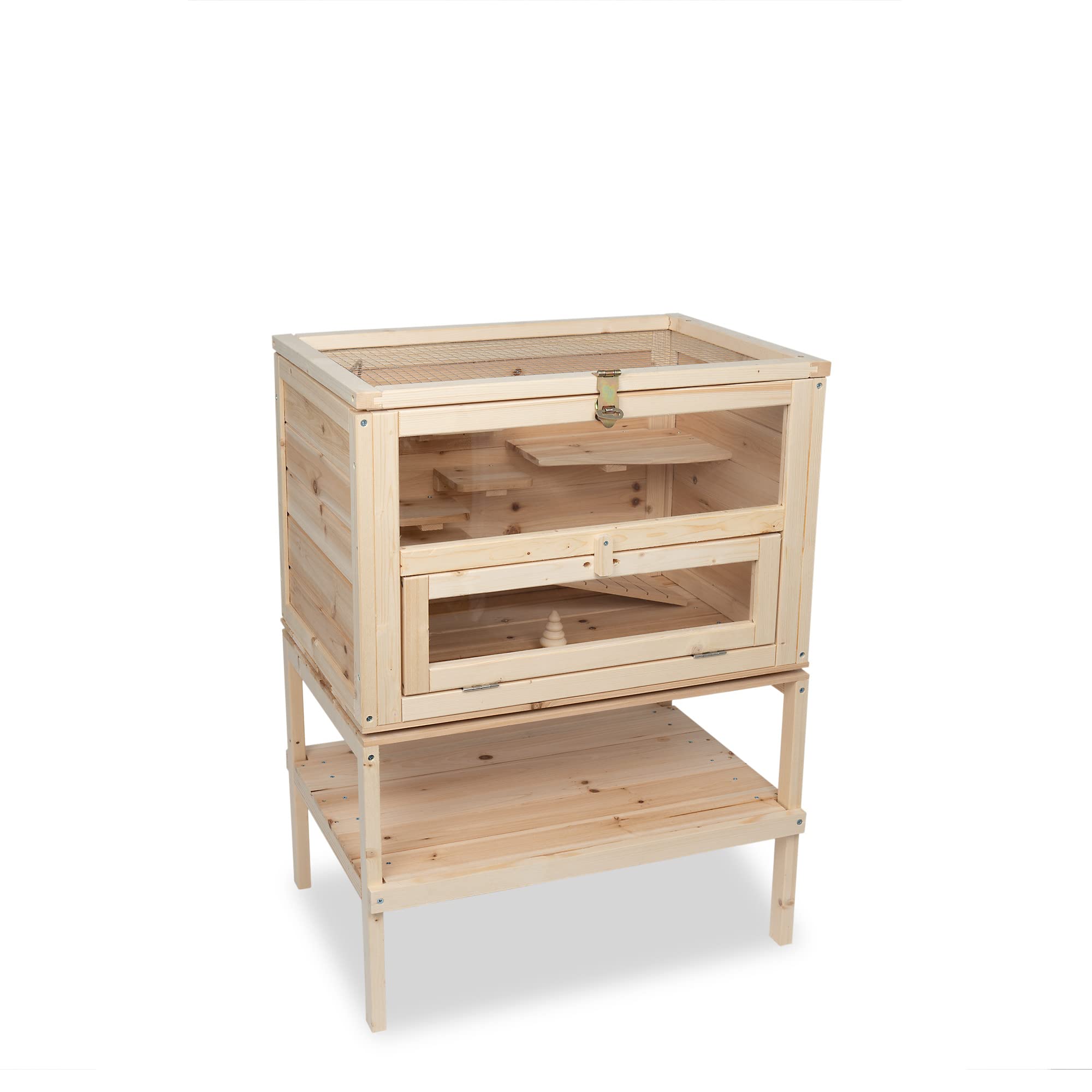 TIMBO Small animal hutch SAMSON made of wood, dimensions: 60x40x80 cm (L/W/H) - hamster cage
