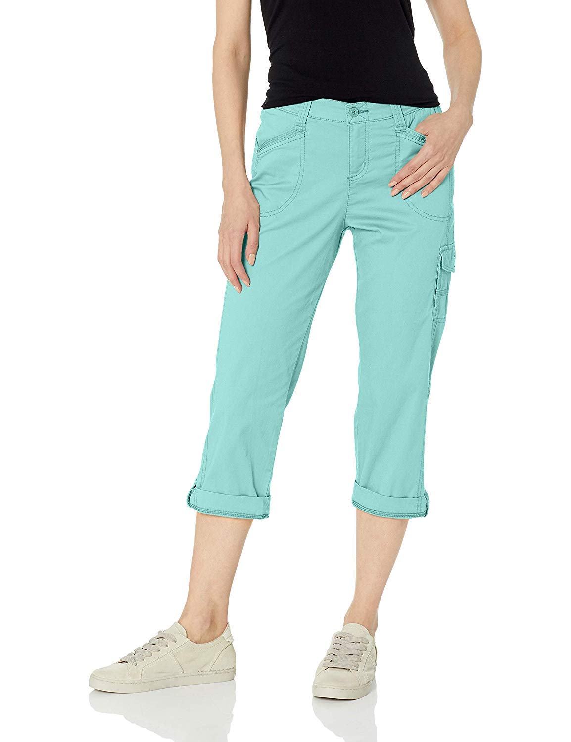 Lee Womens Flex-to-go Relaxed Fit Cargo Capri PantPants