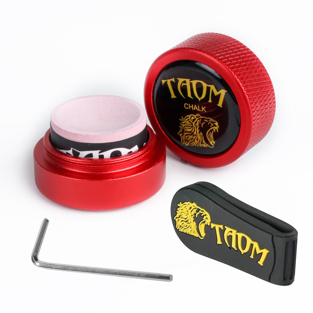 YEUEK TAOM Pool Chalk Holder Round Shaped Practical Tool Billiards Accessories Magnetic Mini Chalk Tip Case Container Round Box Billiards
