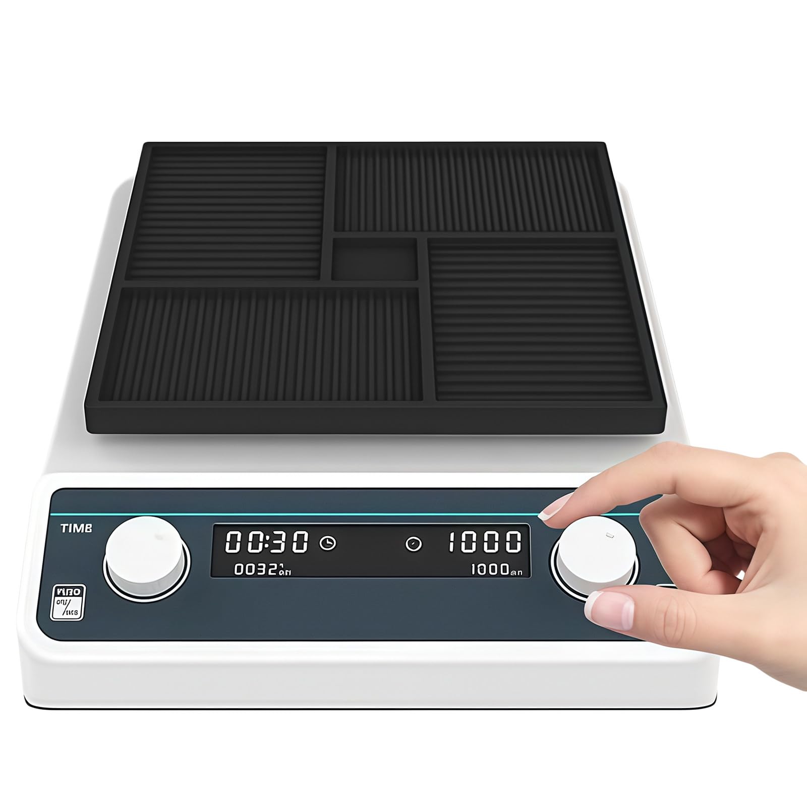 Agitador orbital de laboratorio, oscilador de microplaca, ajustable 500-1200 RPM, pantalla LCD para velocidad y tiempo, ideal para experimentos químicos y biológicos