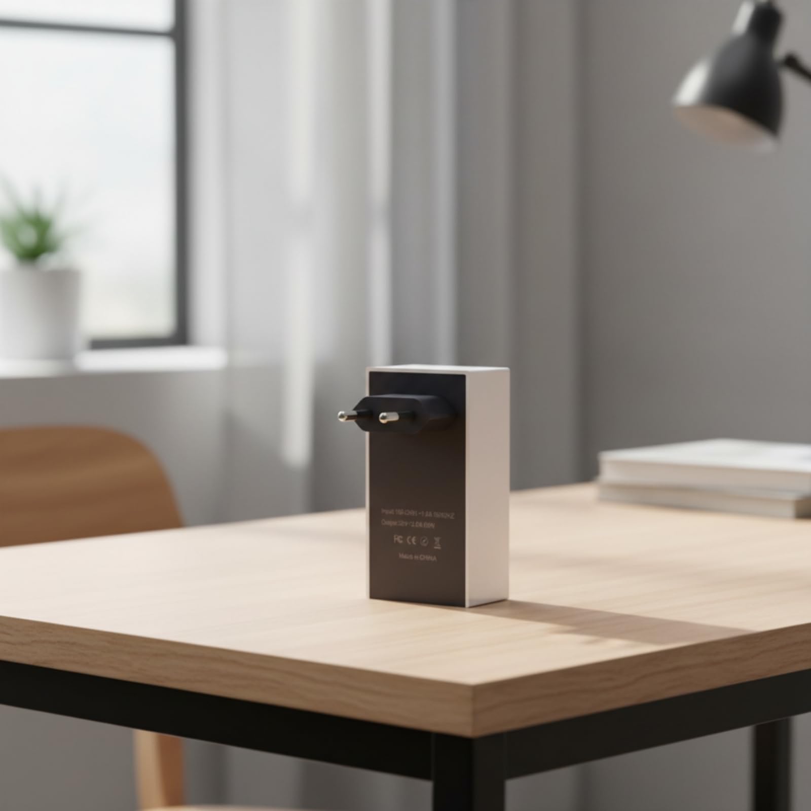 Adattatore di Alimentazione con Spina Europea Compatto Alimentatore da 30V 2A Portatile Spina Europea Due Poli Rotondi per Viaggiatori