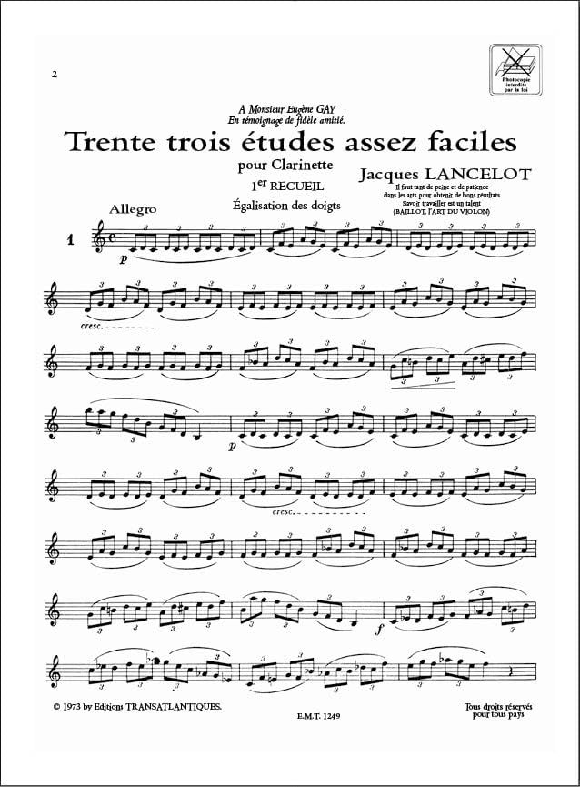 (未使用･未開封品)ジャック・ランスロ : 33の練習曲 第1巻 1~16番 (クラリネット教則本) トランスアトランティック出版 Amazon | ウィットナー ジャック・ランスロ : 33の練習曲 第1巻 1~16番