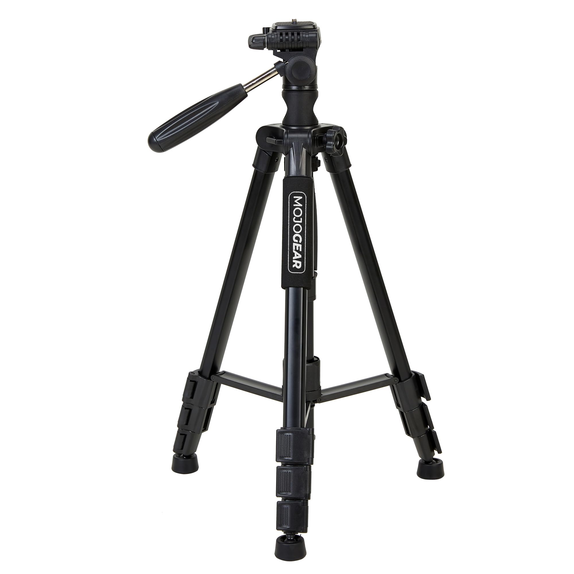 MOJOGEAR Trípode 3 en 1 de 167 cm: Trípode, Monopié y Brazo Horizontal para Tomas Superiores - con Soporte para Teléfono y Bolsa de Transporte - Tripod para Teléfono - Tripod para Cámara