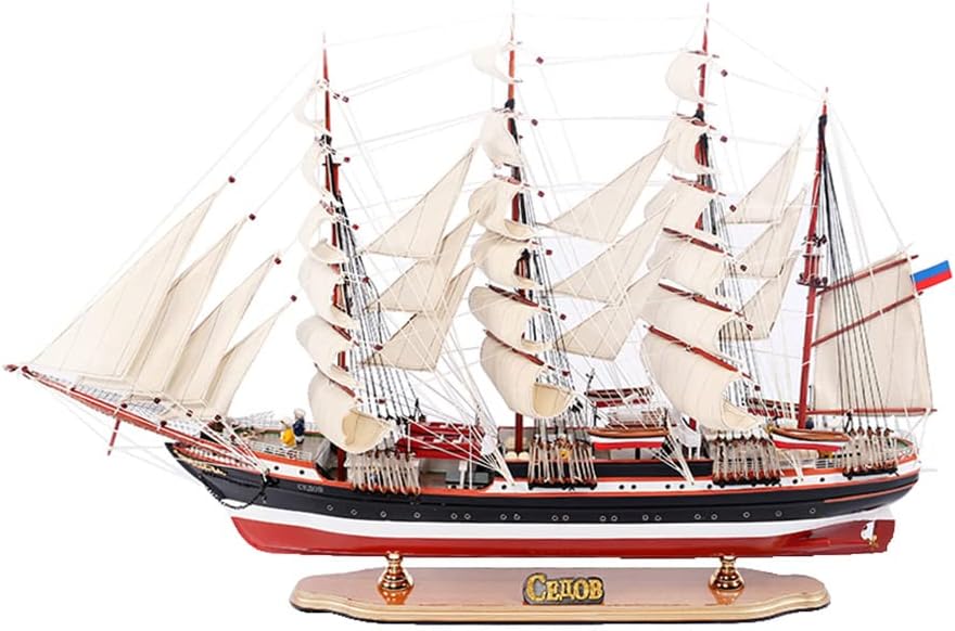 Home Decorative Solid Sailboat, Mediterranean Style Decoration 40in Xie Dofu Sailing Model Nautical Beach Theme Hotel Club Decoration Home Office Decoration
