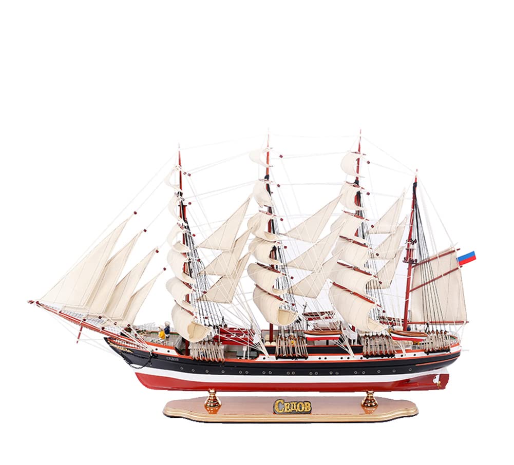 Home Decorative Solid Sailboat, Mediterranean Style Decoration 40in Xie Dofu Sailing Model Nautical Beach Theme Hotel Club Decoration Home Office Decoration