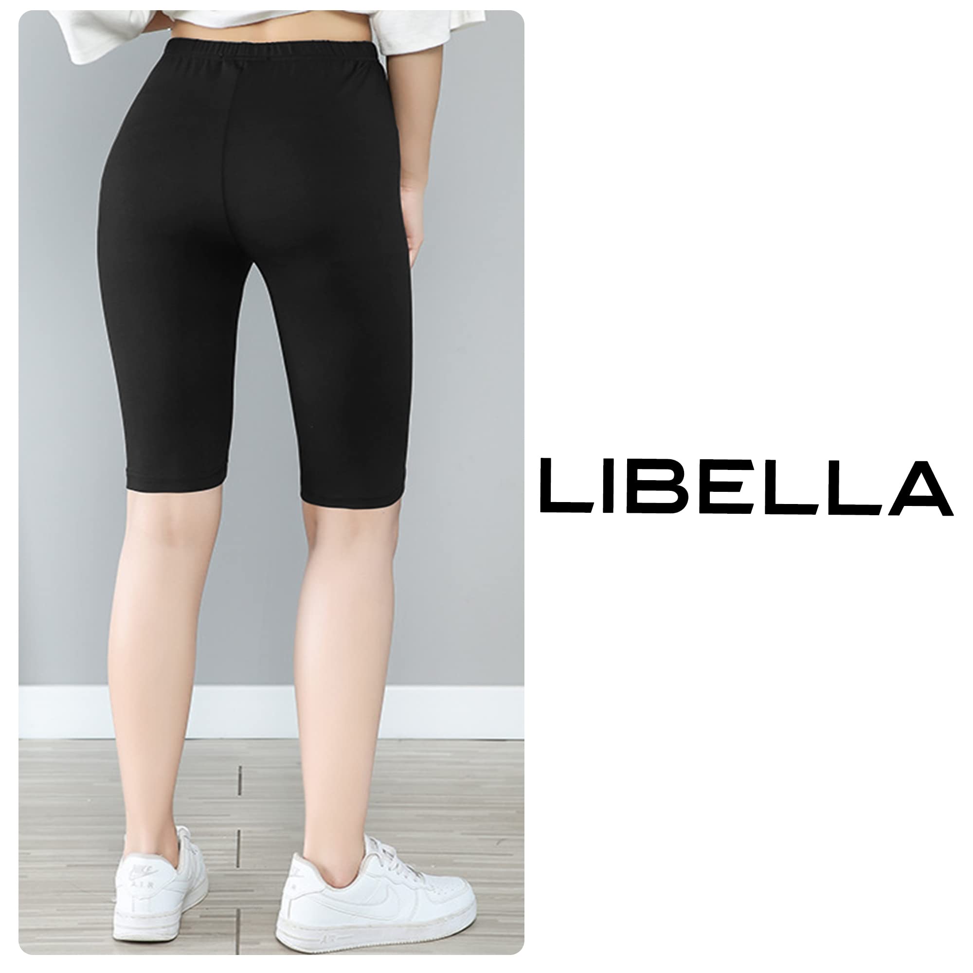 Libella Pantaloncini da Ciclismo Donna Cotone Vita Alta Opachi Sportivi Estivi Multicolore