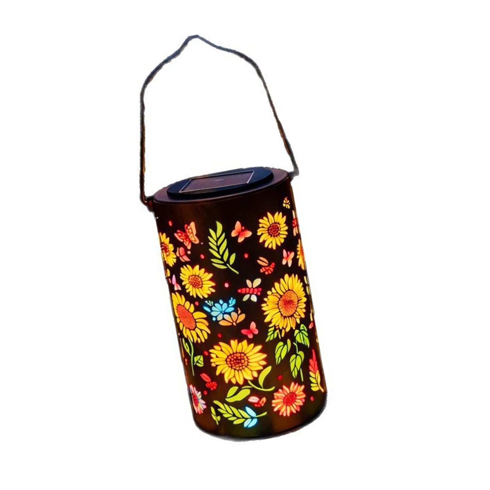 Kalttoy 1Ps Weatherresistant Metal Sunflowers Glowing Outdoor Hanging Lights For Yard Fence Led Solar Yard Light