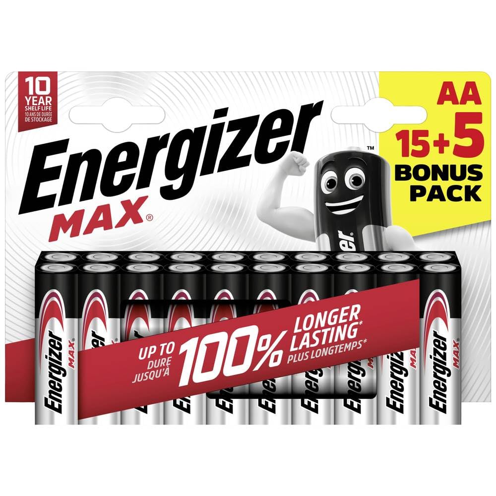 Energizer Piles AA Alcaline 1.5 V 20 Pièces Électrodes Évolutives E303329900