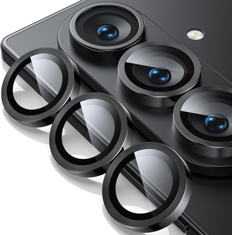 Image of Pack 3 - Camera lens Protector Ring Compatible with Samsung Galaxy Z Fold 8 Ultra 5G Camera Tempered Glass Aluminum Alloy Rings, Ultra-HD Metal Frame- Black