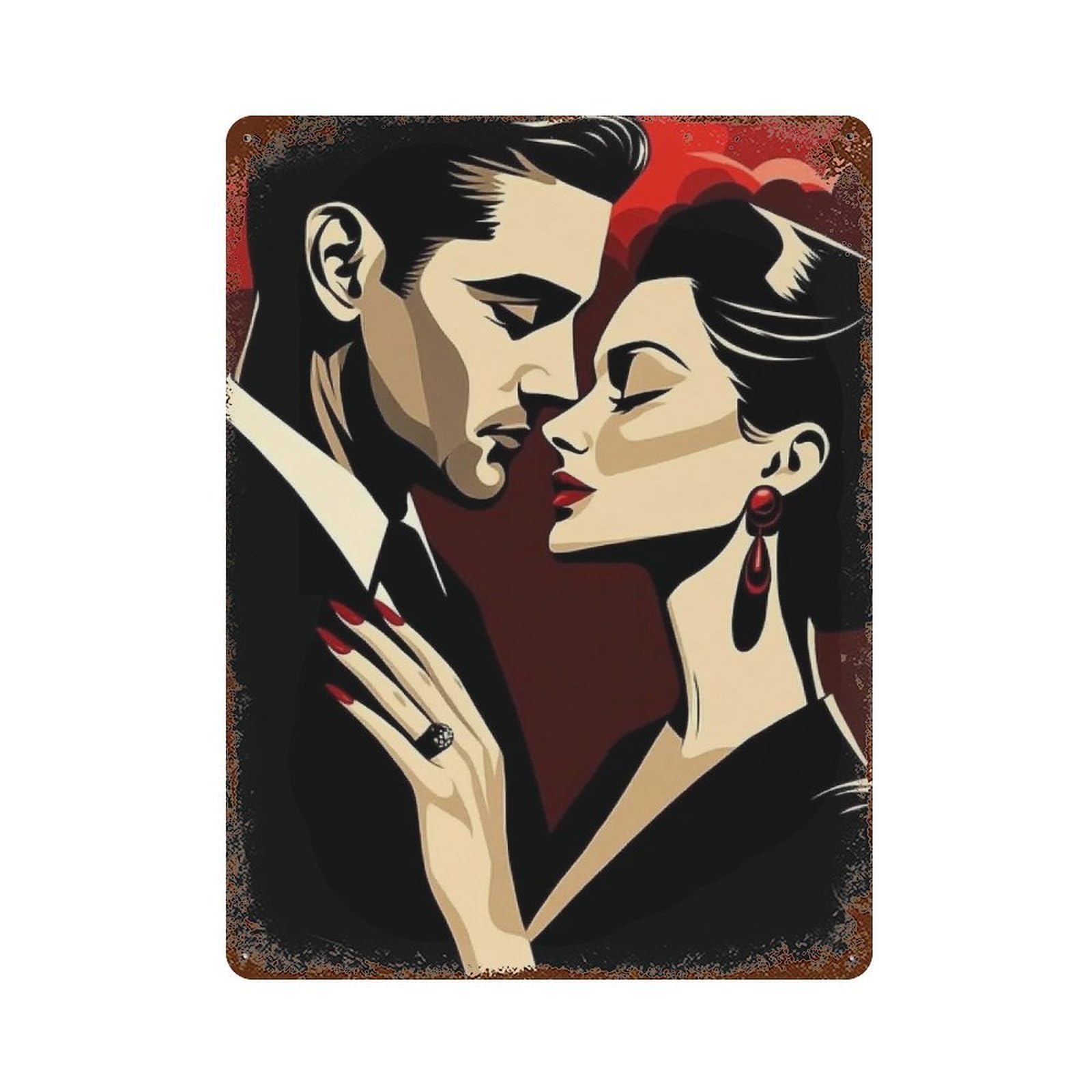 YHGERTKU Dark Romance 01 Wall Art Retro Iron Vintage Metal Tin Sign Poster Modern Decor for Living Rooms Gift 40x30cm