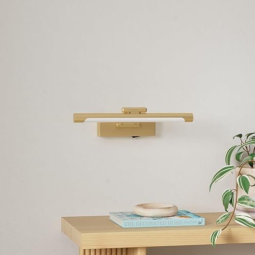 Miniatura 2 de Luces de imagen a pilas con control remoto y temporizador, luz de arte inalámbrica para pinturas con brazo oscilante ajustable, luces doradas de