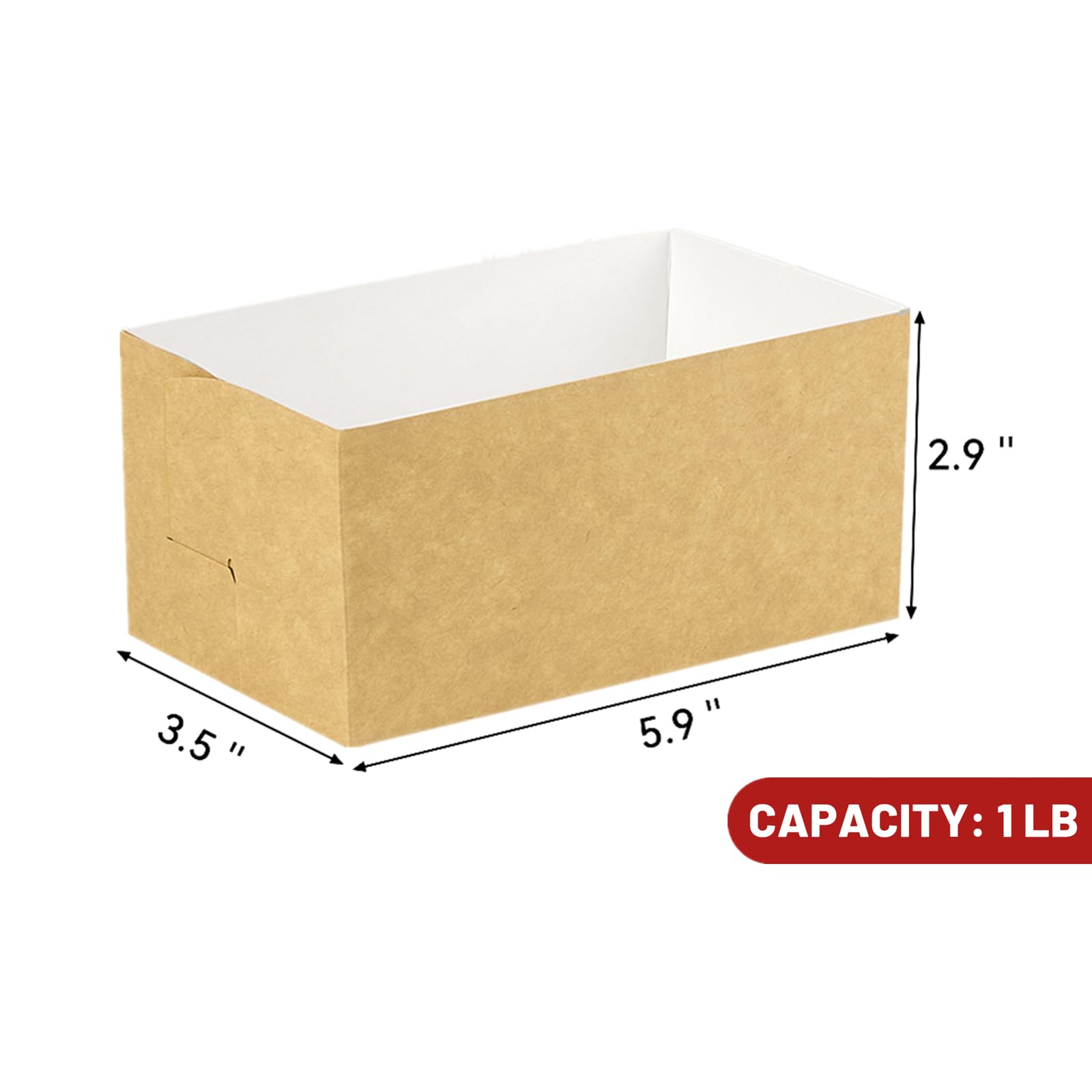 Ocmoiy 1Lb Paper Loaf Pans for Baking, 6 x 3.5 x 3 Inches, 50 Pack Disposable Bakeable Kraft Bread Pans with Packaging Bags & Ties