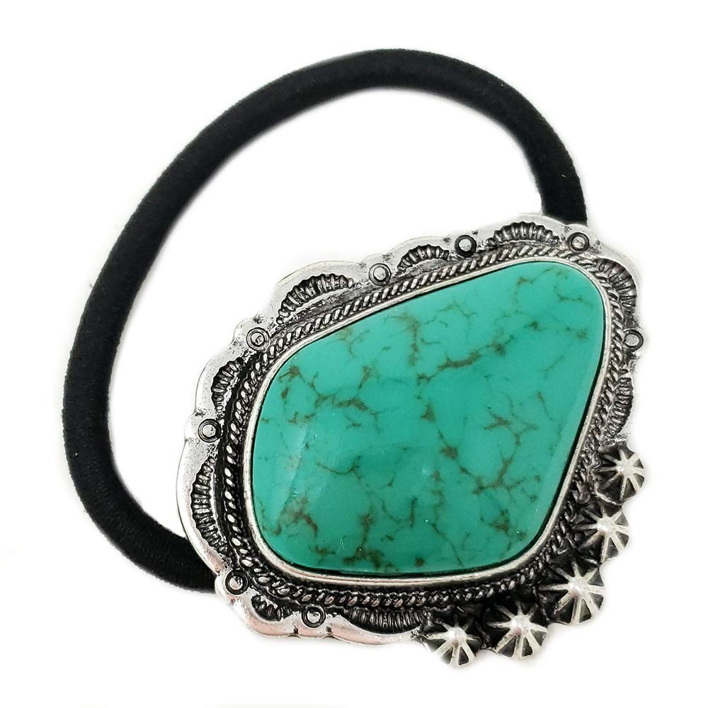 EmulilyWestern Turquoise Squash Blossom Hair band and Tie