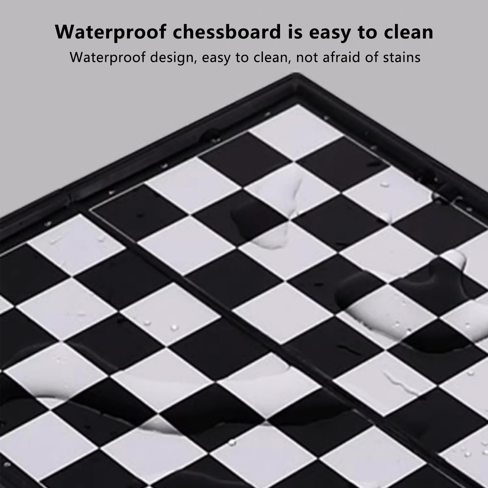Pliable Portable Ensemble D'échiquier,Portable Chess Board 5,1" Avec Des Emplacements De Rangement D'échecs,Faciles à Transporter,Jeu d'échecs Magnetique Pour Débutants Et Adultes(Size:13*13in)