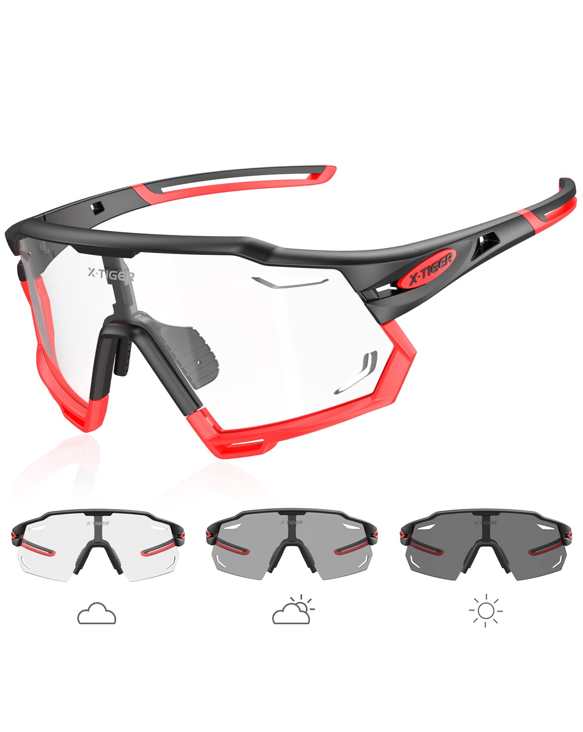 X Tigerphotochromic Cycling Glasses For Men Women Clear Sports