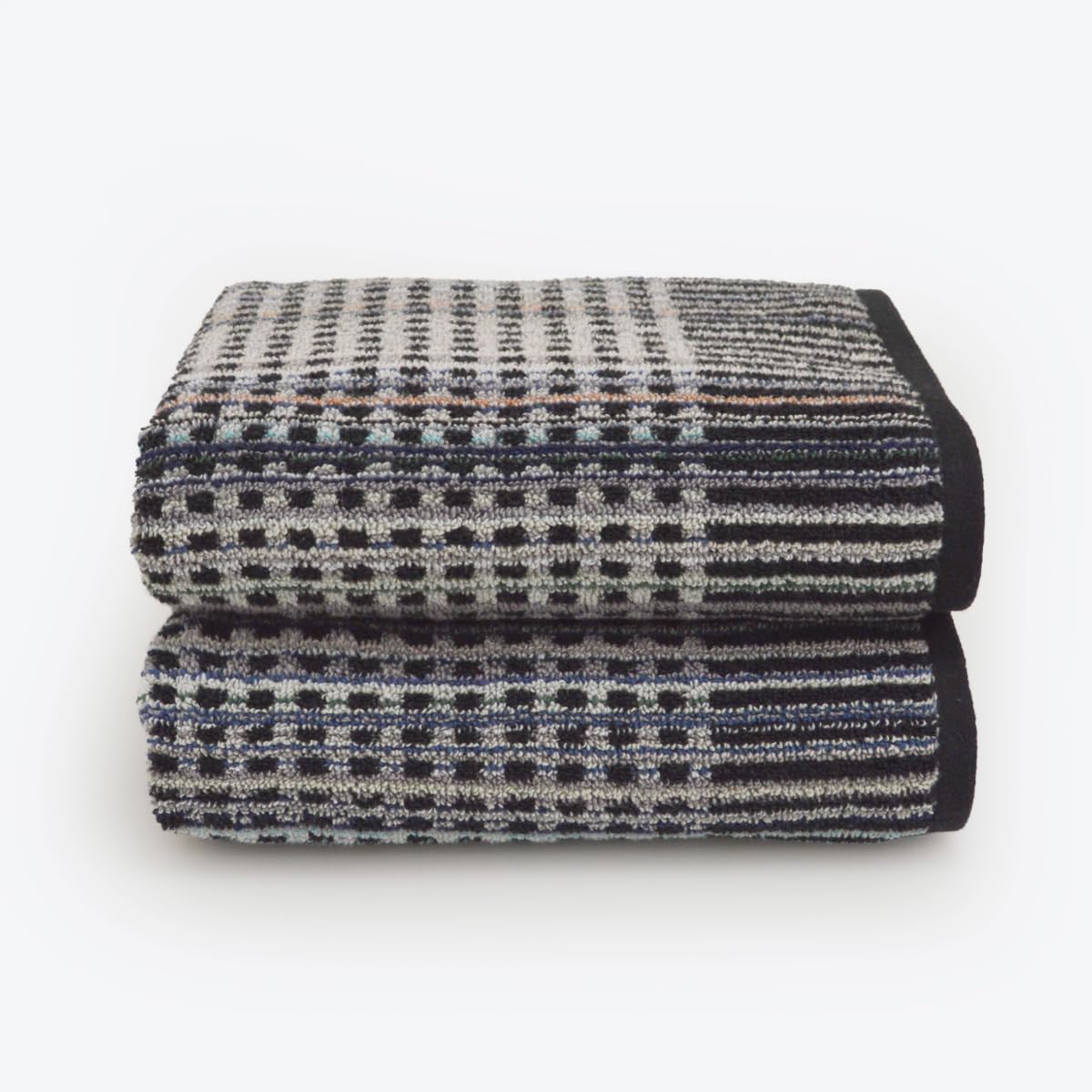 Allure Bath Fashions Multi Odyssey Pack Of 2 Carnival Zero Twist Bath Towels 70 X 120Cm, 100% Recycled Cotton – Super Soft, Absorbent & Quick Dry Sustainable Remnant Yarn Coloured Patterned Bathroom Towels