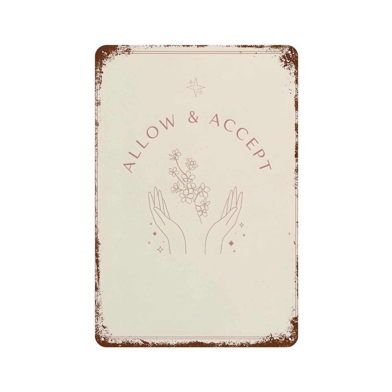 xiaoxiaoshen Allow And Accept Mental Health Wall Decor Art Metal Tin Poster Modern Home Decor Art Home Bar Shop Decorations Vintage Sign 30x20cm