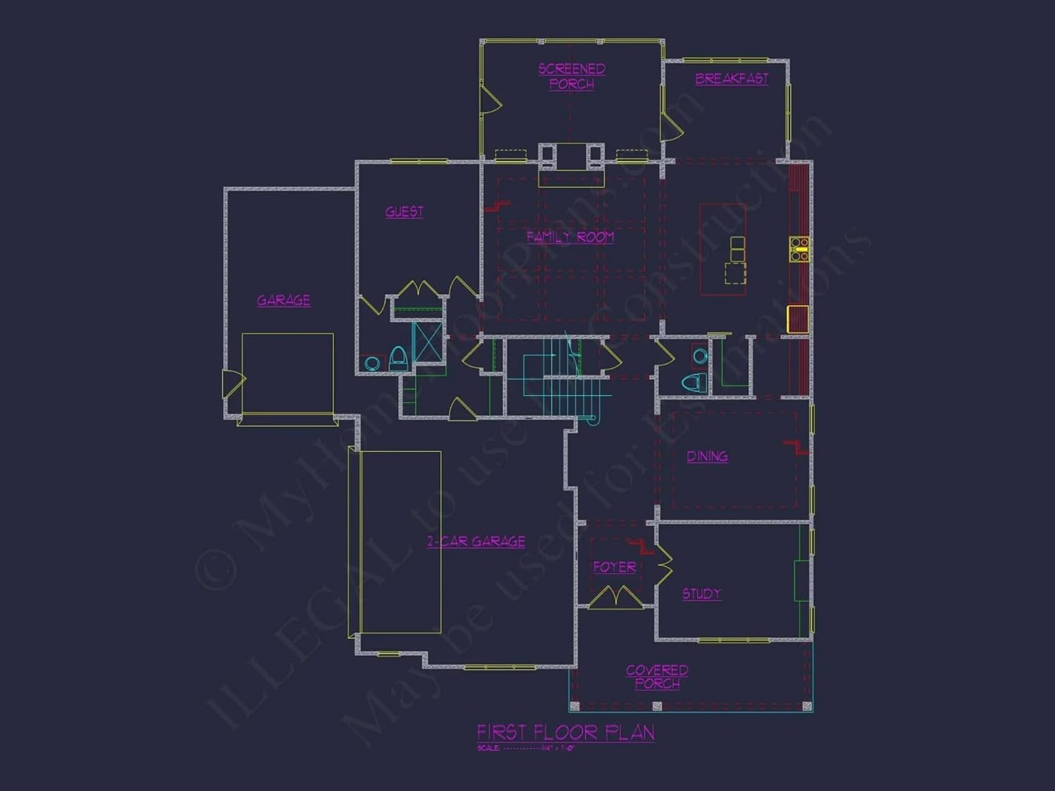 15-1529 House Plan - Elegant House Floor Plan with CAD Designs and Architecture