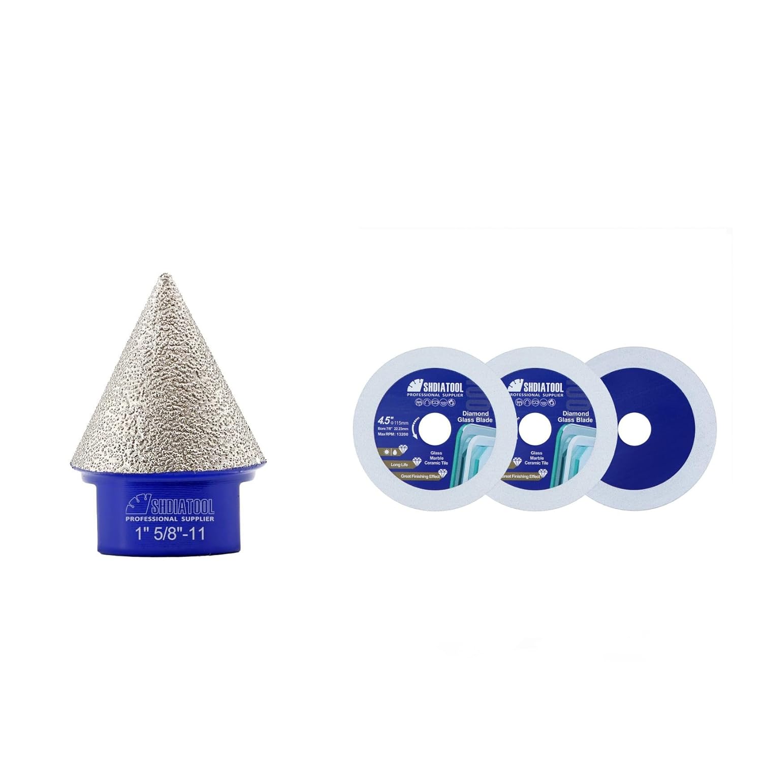 SHDIATOOL Diamond Chamfer Bits,Countersink Bits,Beveling Bits for Milling Shaping Porcelain Tile Marble Ceramic Granite