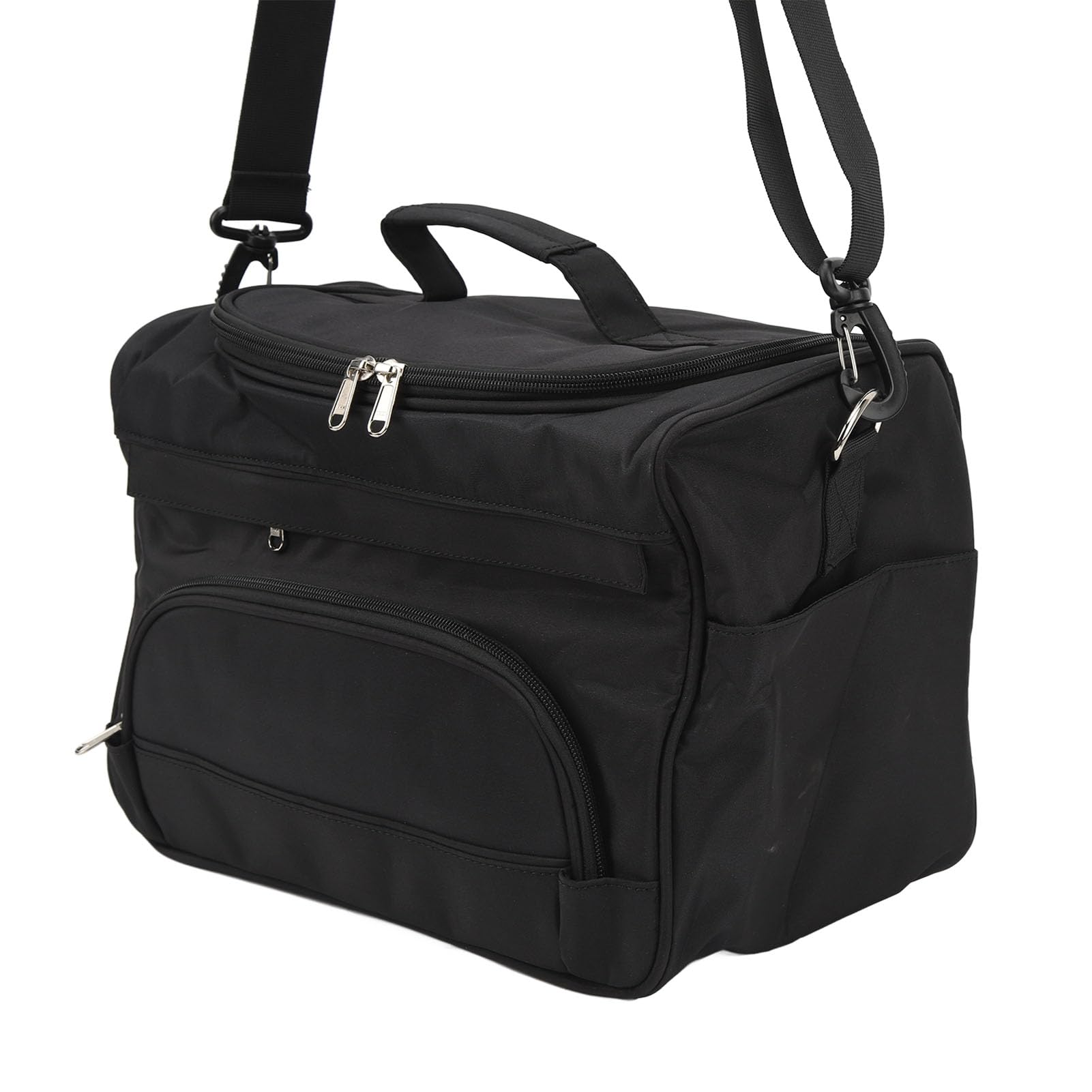 Borsa di stoccaggio multifunzione, borsa viaggio per il trucco di grande capacità con chiusura a zip e tracolla, organizer per cosmetici in tessuto oxford per strumenti