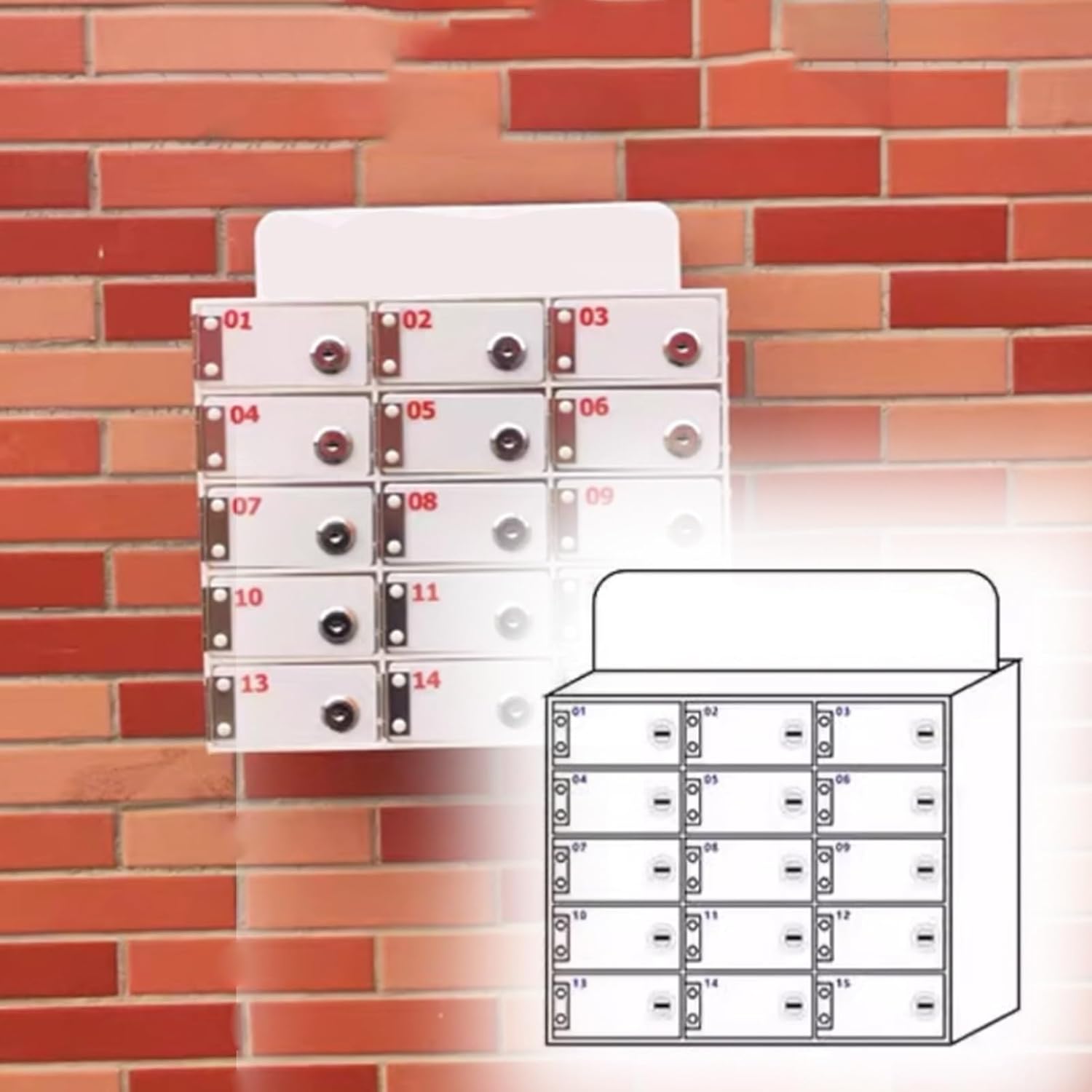 Secure Cell Phone Locker - 15 Slot Lock Box for Troops, Durable Acrylic Storage Organizer, Perfect for Events, Schools, and Offices - Cell Phone Jail Compartment
