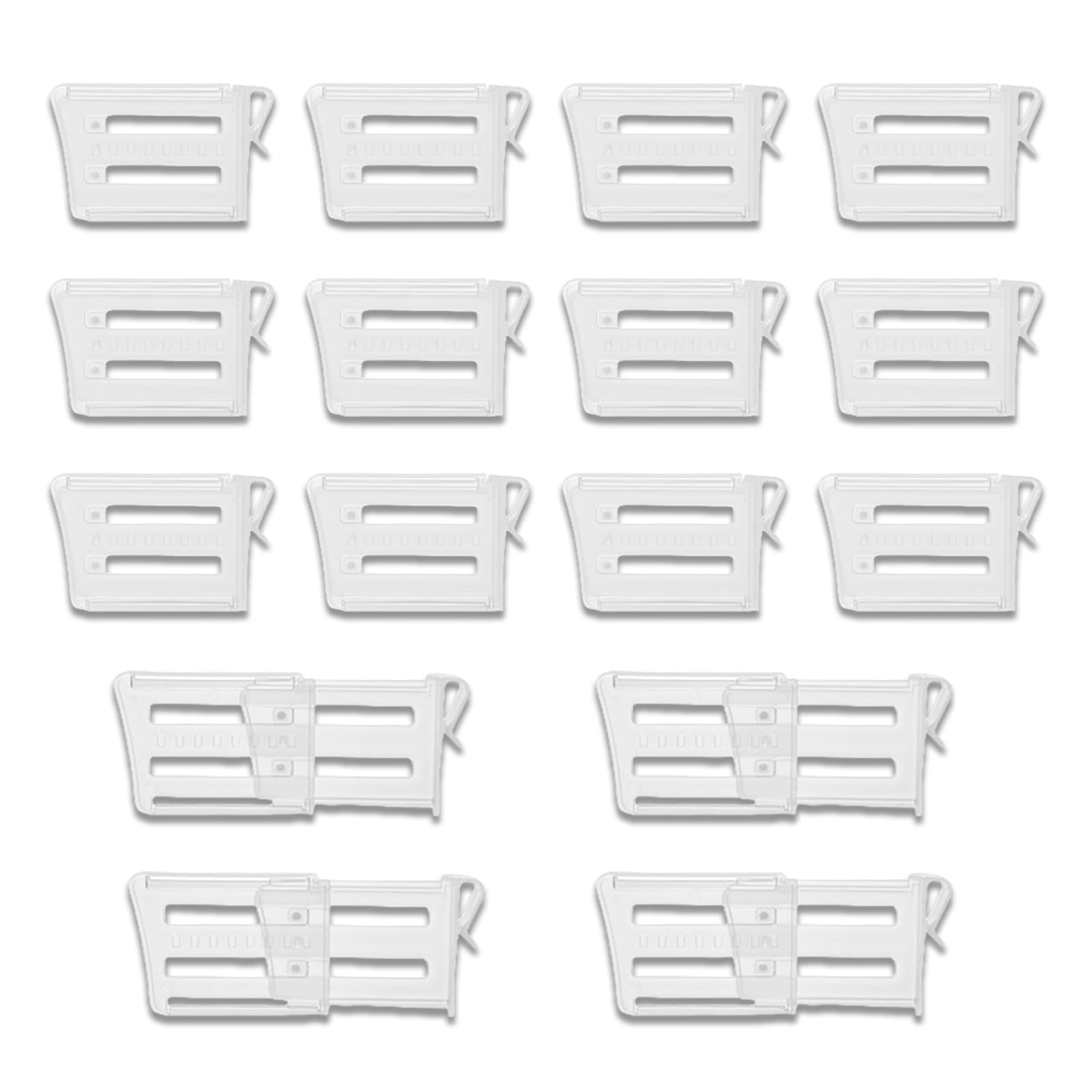 Wumuzai Lot de 16 organiseurs de porte de réfrigérateur réglables à clipser, séparateurs rétractables pour réfrigérateur avec coutures latérales, armoire de cuisine, tiroir de rangement