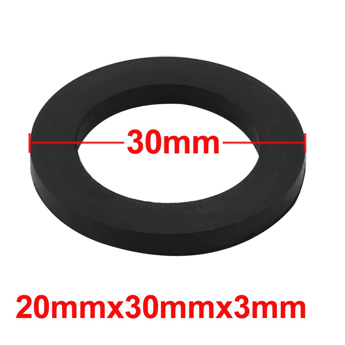 uxcell Rubber Round Flat Washers Assortment Size 20x30x3mm for Faucet Pipe Water Hose Black, Pack of 5