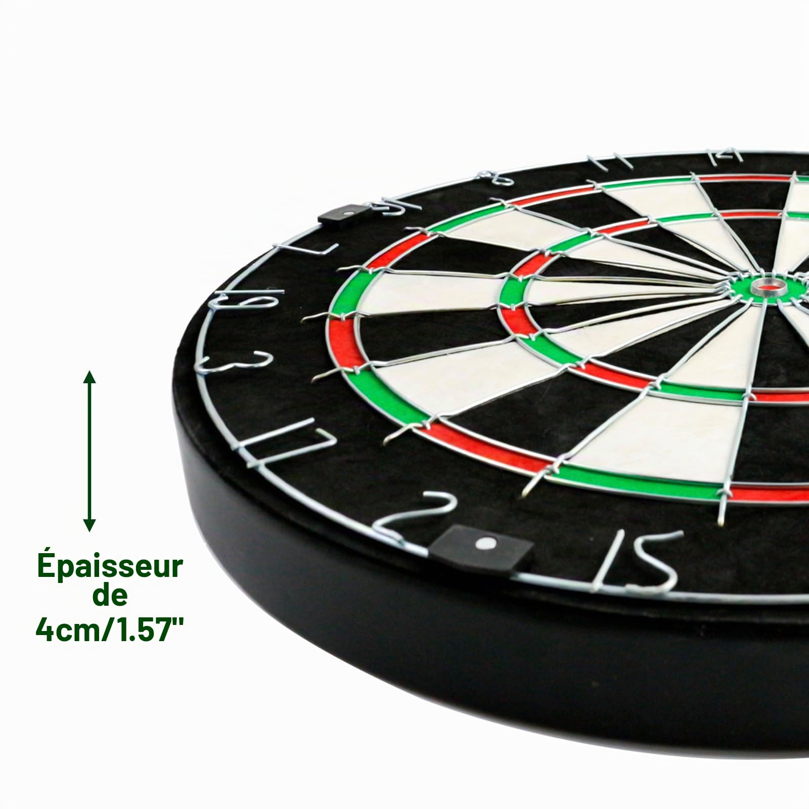 Jeu de fléchettes en sisal à poils professionnels internationaux Ø18''/45cm 4,5kg Épaisseur 4cm avec 6 fléchettes en acier