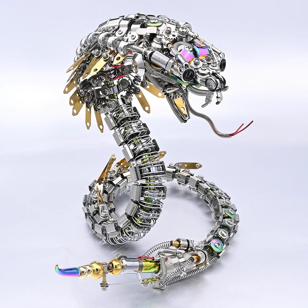 Vipernkobra - Set di puzzle in metallo 3D, per adulti, teenager, Steampunk, meccanico, snake 3D, in metallo, modellino giocattolo regalo, 1000 pezzi