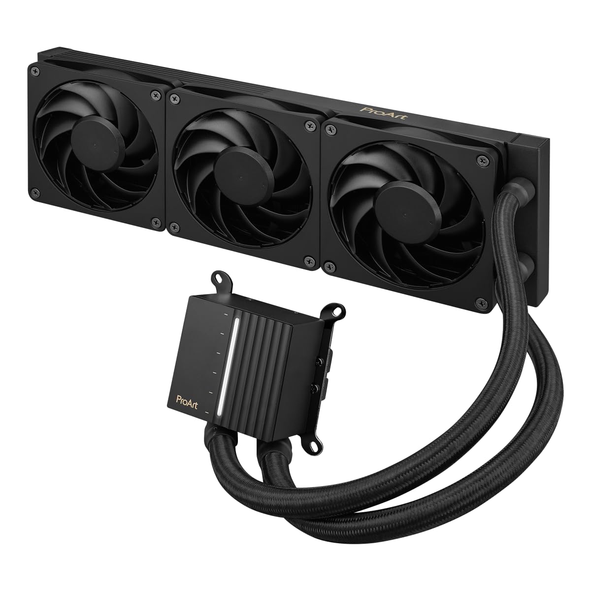 ASUS Asus ProArt LC 360 Liquid CPU Cooler, 3 Phase Motor, Alphacool Apex Stealth Metal Power Fans, illuminated Status Meter