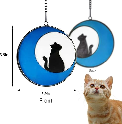 Miniatura 4 de Regalos conmemorativos para gatos por pérdida de mascotas, vitrales fluorescentes para colgar en ventanas, decoración de puente de arco iris de 3.9
