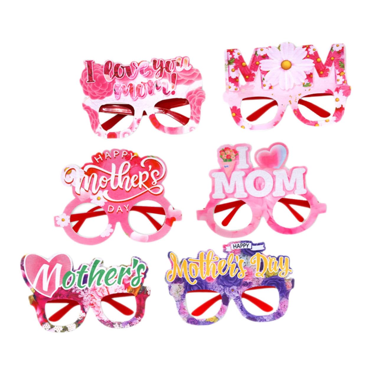 Ipetboom Montature Per Occhiali Per La Festa Della Divertente Madre Freddo Decorativo Madri Adulti Occhiali Da Festa Rosa Stand Cocktail Di Moda Foto Prop Provato