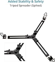 Vista 7 de PROAIM Mitchell - Soporte de trípode para cámara resistente con esparcidor. Pies de doble pico, patas de aluminio. Altura 35-66 pulgadas. Carga útil